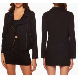 NEW Splendid Moto Jacket Knit Black SZ XS